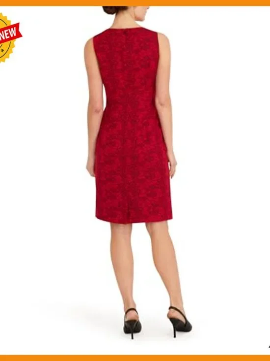 Work Dress Set Jacquard Jacket Empire Seamed Dress Two Piece Outfit - Picture 4 of 4